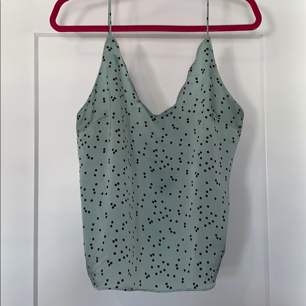 Topshop Mint Green Polka Dot Cami Tank Too Size 6